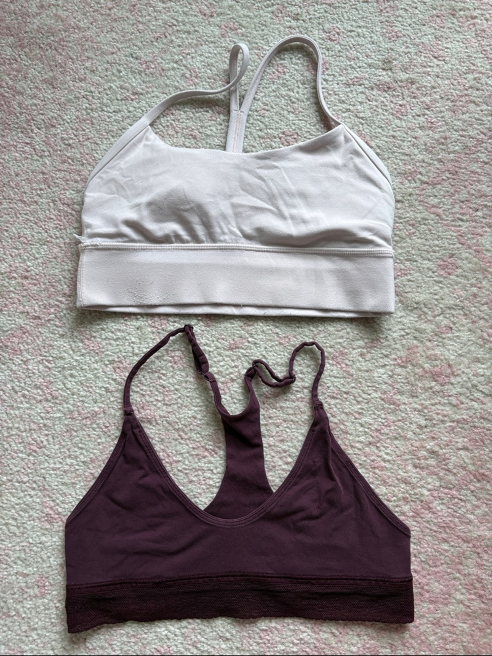 lululemon athletica Seamless Bralettes in White and Plum